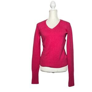 Lilly Pulitzer women cashmere sweater sz small pink long sleeve v neck